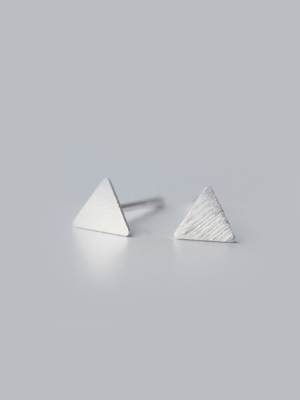 925 Silver Triangle Stud Earring, 0.0010 kg