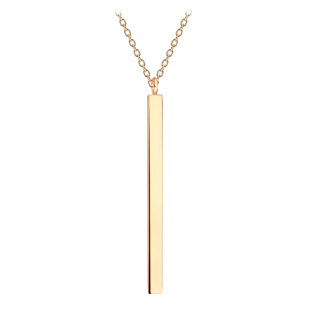 925 Silver Rose Gold Plated Bar Necklace, 1.20 g 