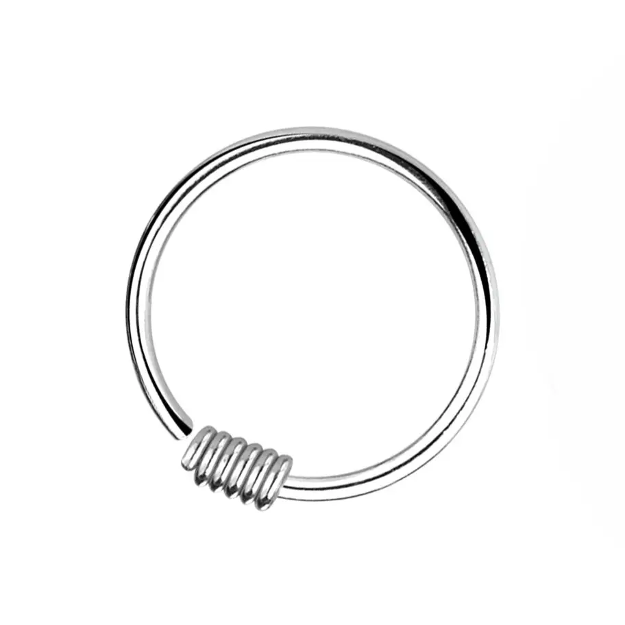 925 Silver Spring Circle Nose Ring, 0.54 g