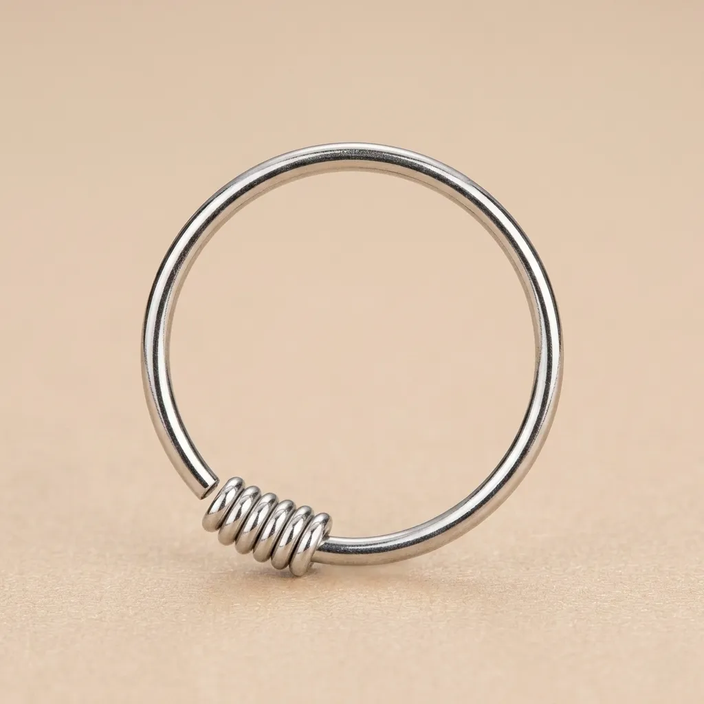 925 Silver Spring Circle Nose Ring, 0.54 g