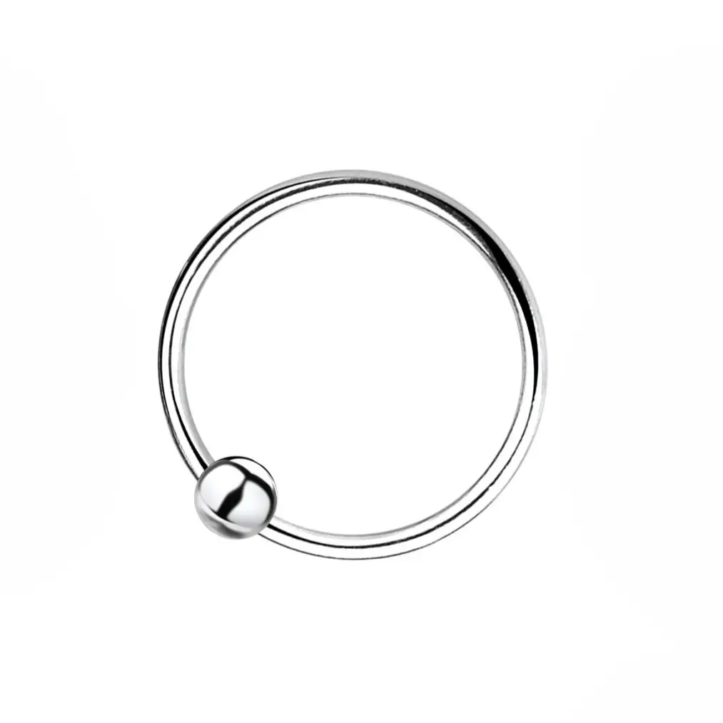 925 Silver Ball Circle Nose Ring, 0.54 g