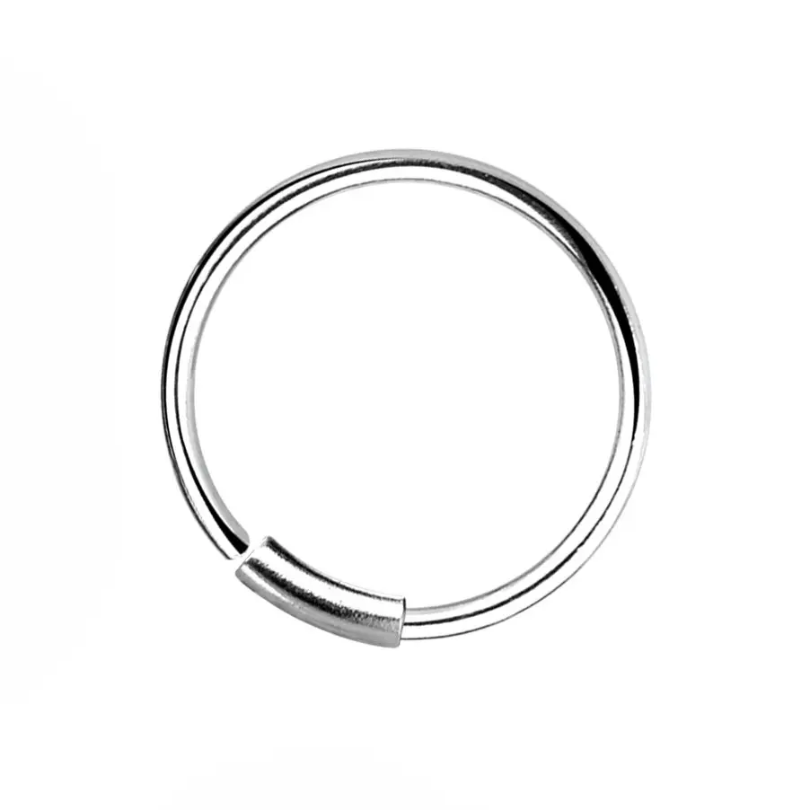 925 Silver Tusk-shaped Circle Nose Ring, 0.54 g