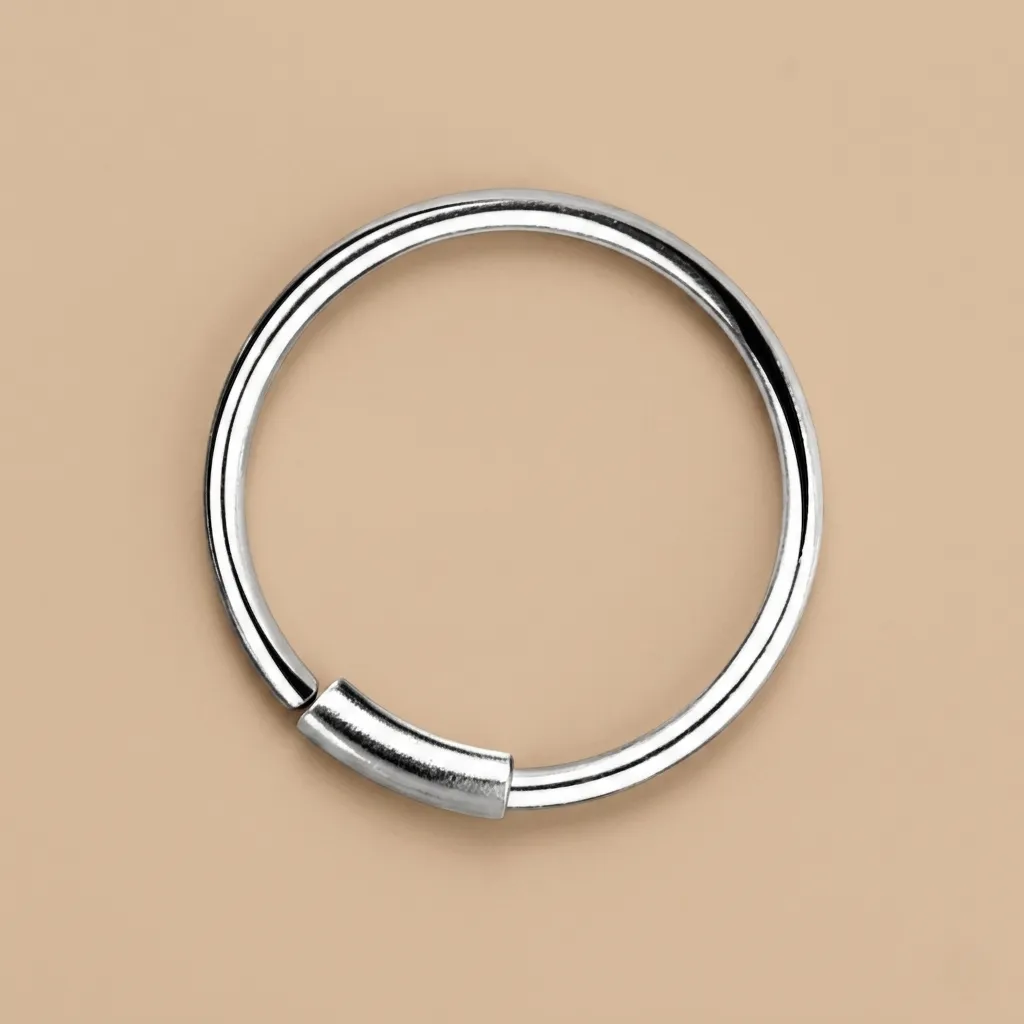 925 Silver Tusk-shaped Circle Nose Ring, 0.54 g