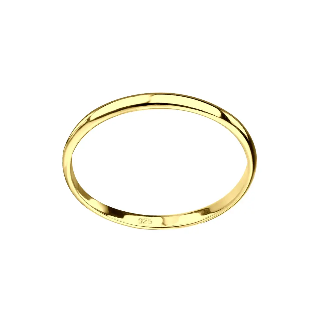 925 Silver 14K Gold Plated Band Ring US 6, 1.00 g
