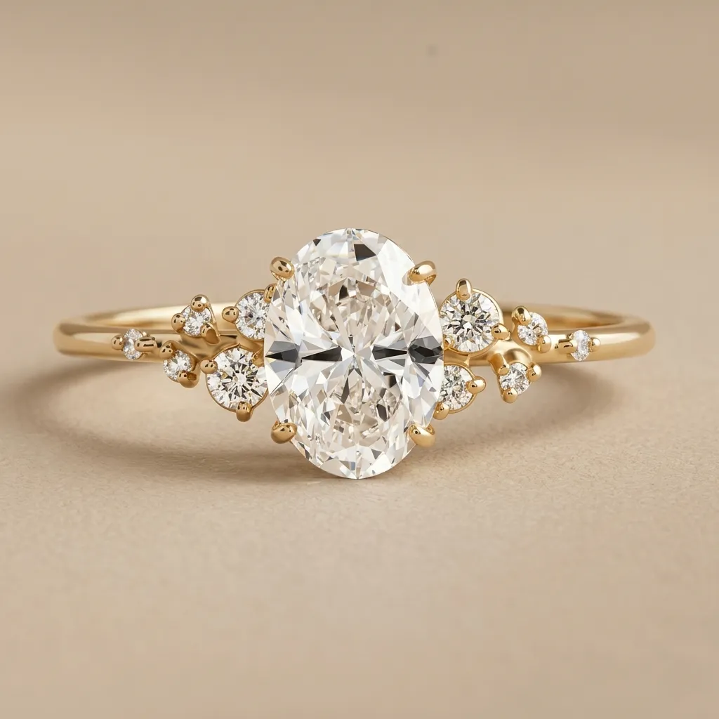 925 Silver Gold Plated Centre Zircon Oval Royal Ring US 7, 8 g