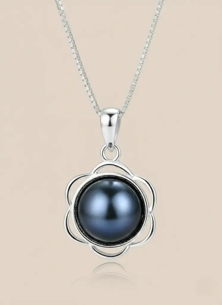 925 Silver Natural Black Freshwater Pearl, 0.0060 kg