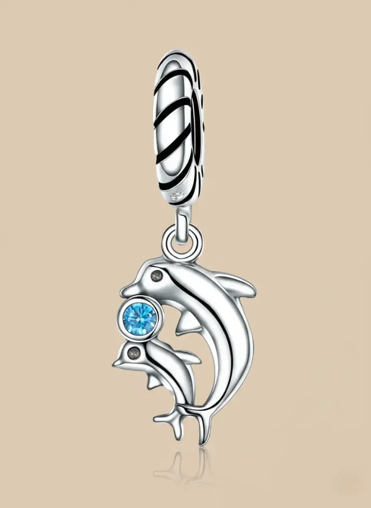 925 Silver Dolphin Charm, 0.0040 kg