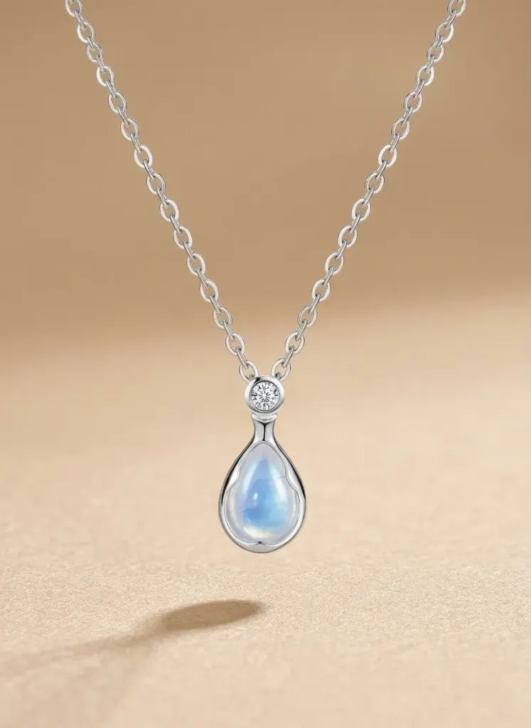 925 Silver Opal Water Drop Necklace, 0.0050 kg