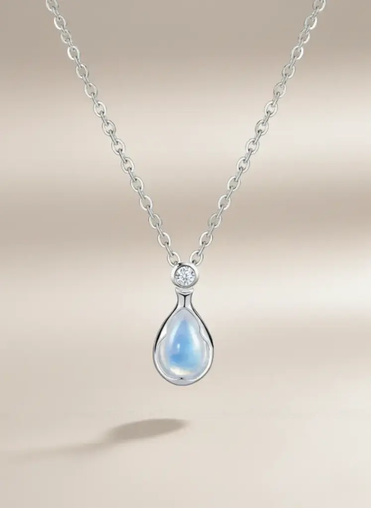 925 Silver Opal Water Drop Necklace, 0.0050 kg