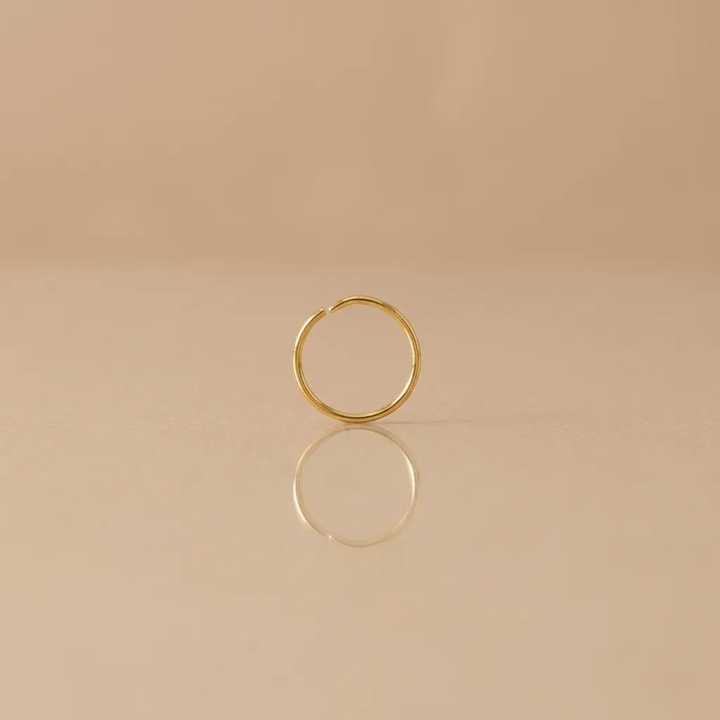 18K Solid Yellow Gold 7mm Nose Ring, 0.08 g