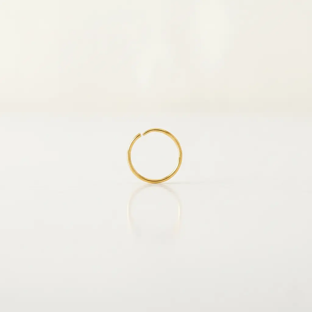18K Solid Yellow Gold 7mm Nose Ring, 0.08 g