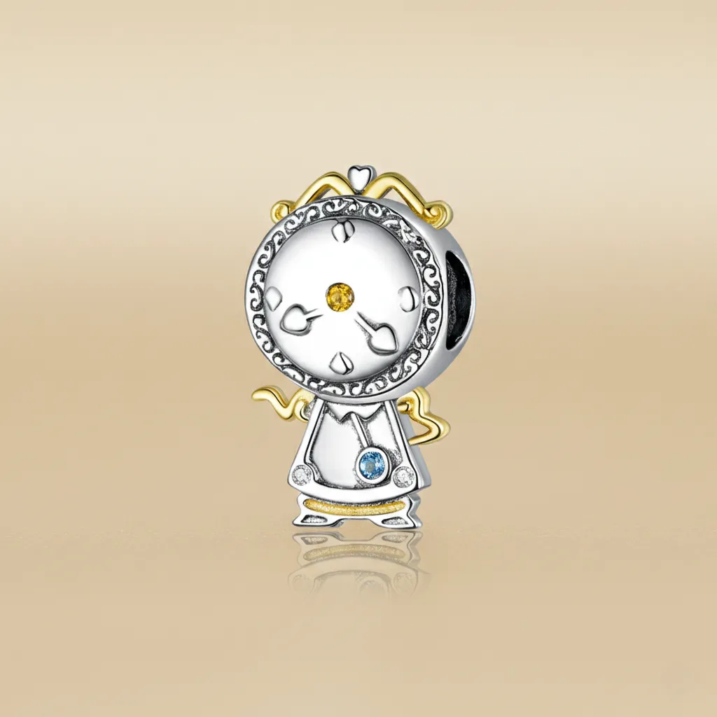 925 Silver Beauty and the Beast Cogsworth Charm, 3 g