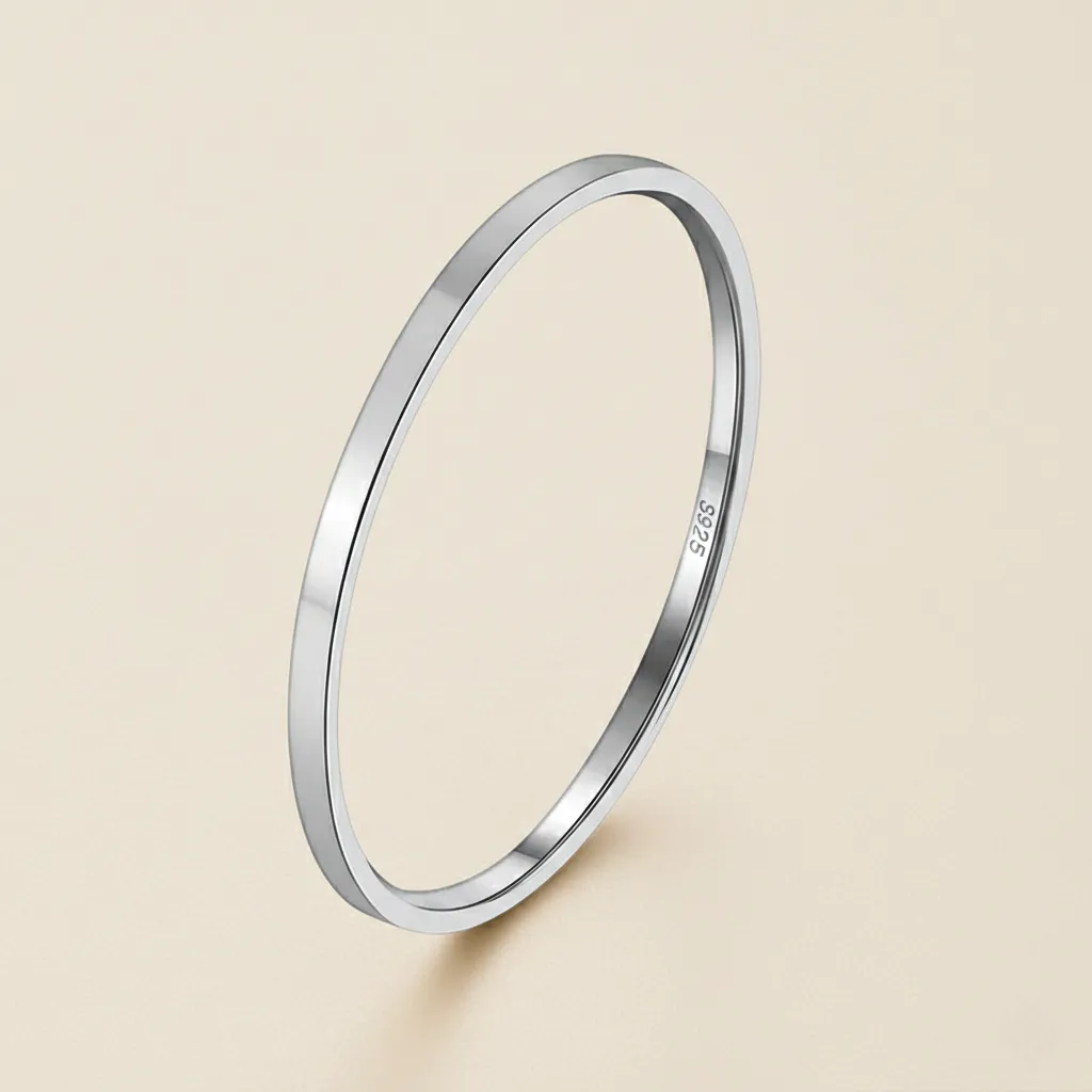 925 Silver Simple Band Ring US 5, 2 g