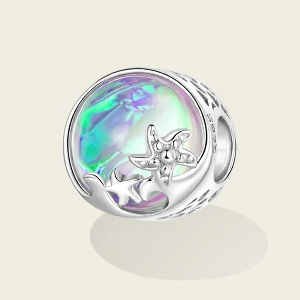 925 Silver Starfish Northern Lights Charm, 3 g