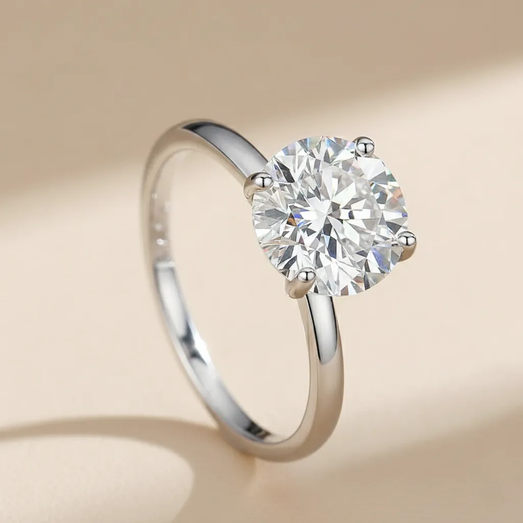 925 Silver Solitaire Zircon Ring US 8, 5 g