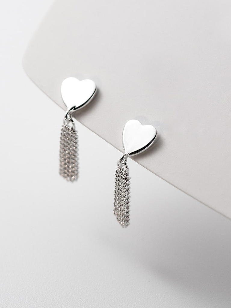 925 Silver Single Heart Multiple Drop Earring, 0.0050 kg