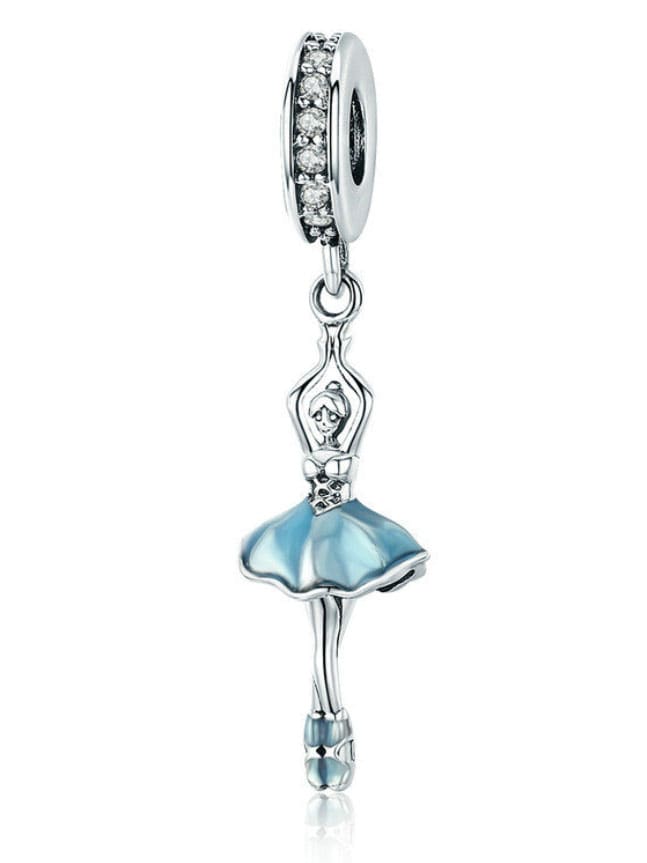 925 Silver Ballerina Girl Charm, 0.0023 kg