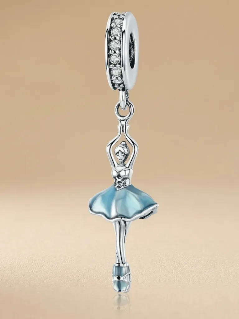 925 Silver Ballerina Girl Charm, 0.0023 kg
