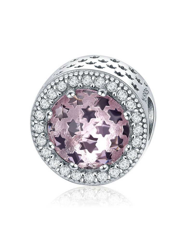 925 Silver Pink Romantic Starry Charm, 0.0019 kg
