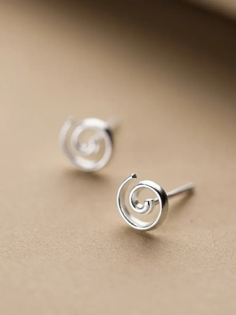 925 Silver Tornado Stud Earring, 0.0020 kg