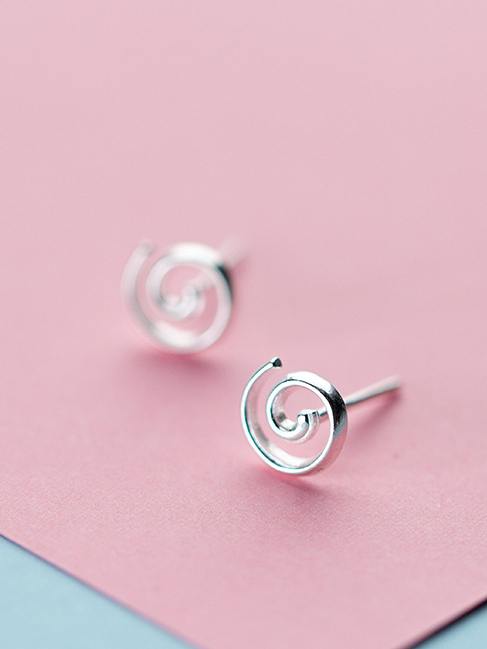 925 Silver Tornado Stud Earring, 0.0020 kg