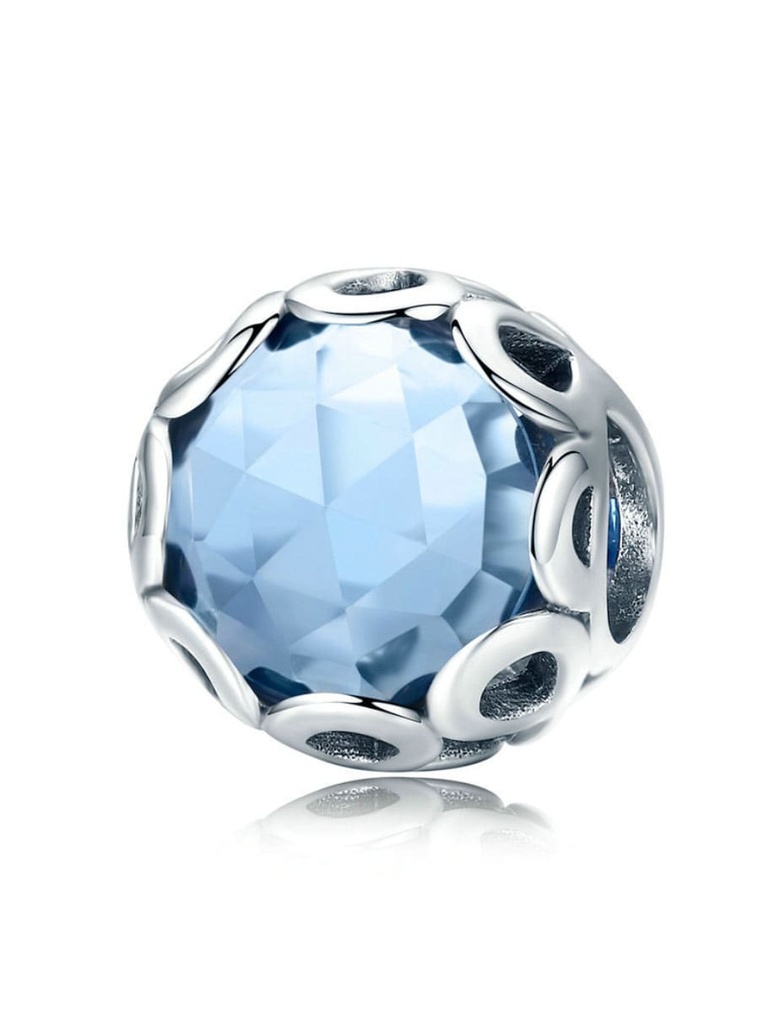 925 Silver Big Single Blue Charm, 0.0015 kg