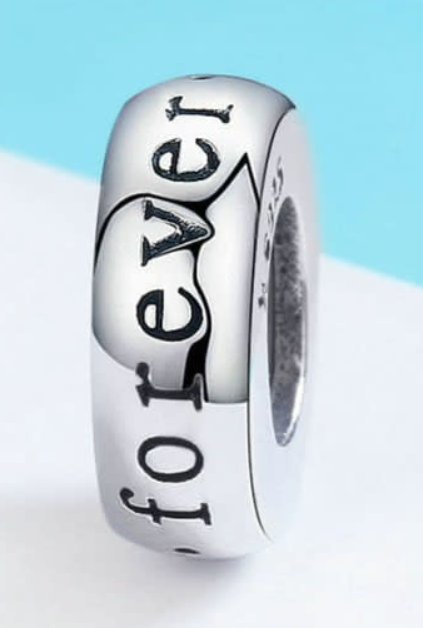 925 Silver Forever Word Charm, 0.0040 kg