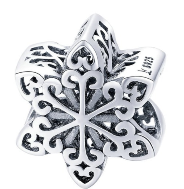 S925 Snowflake Charm, 0.0040 kg