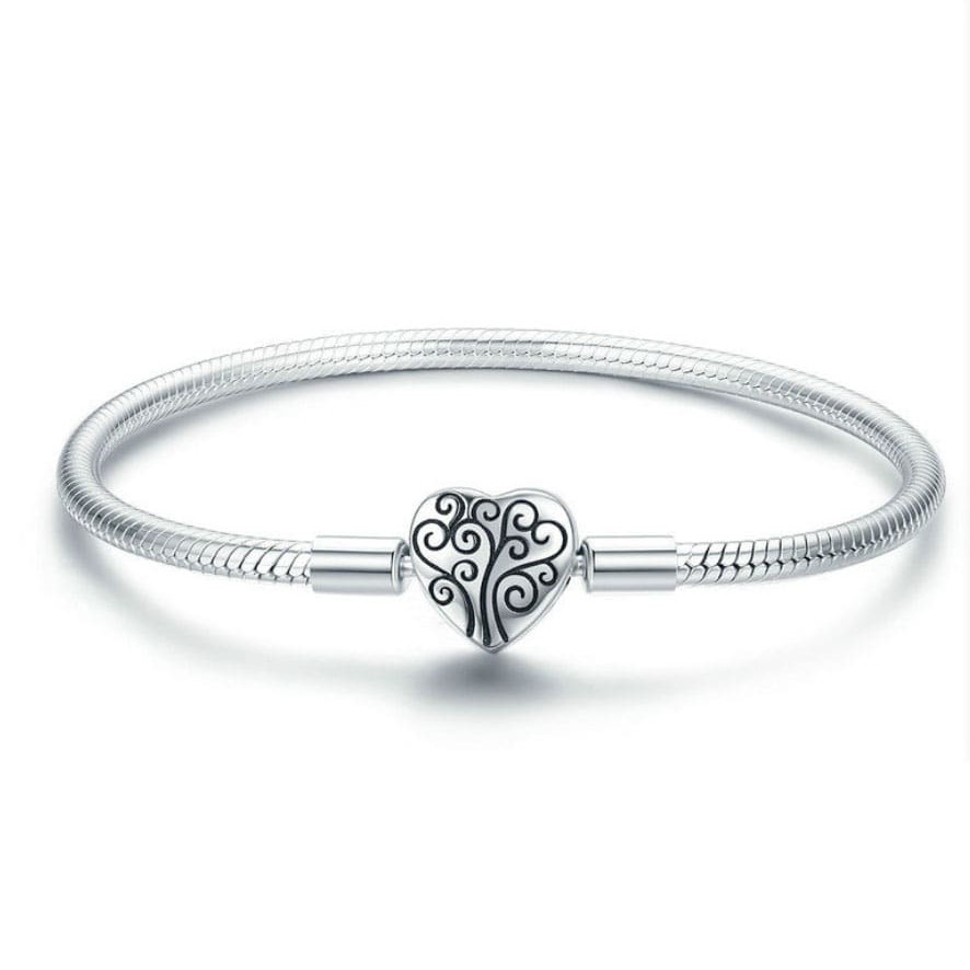 S925 Heart Charm Bracelet 17 cm, 0.0140 kg