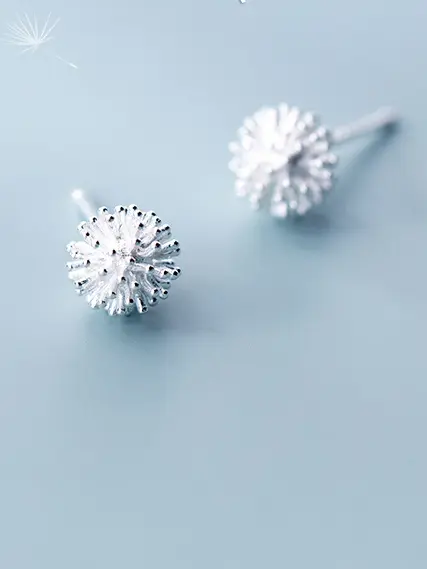 S925 Simplistic Flower Stud Earring, 0.0030 kg