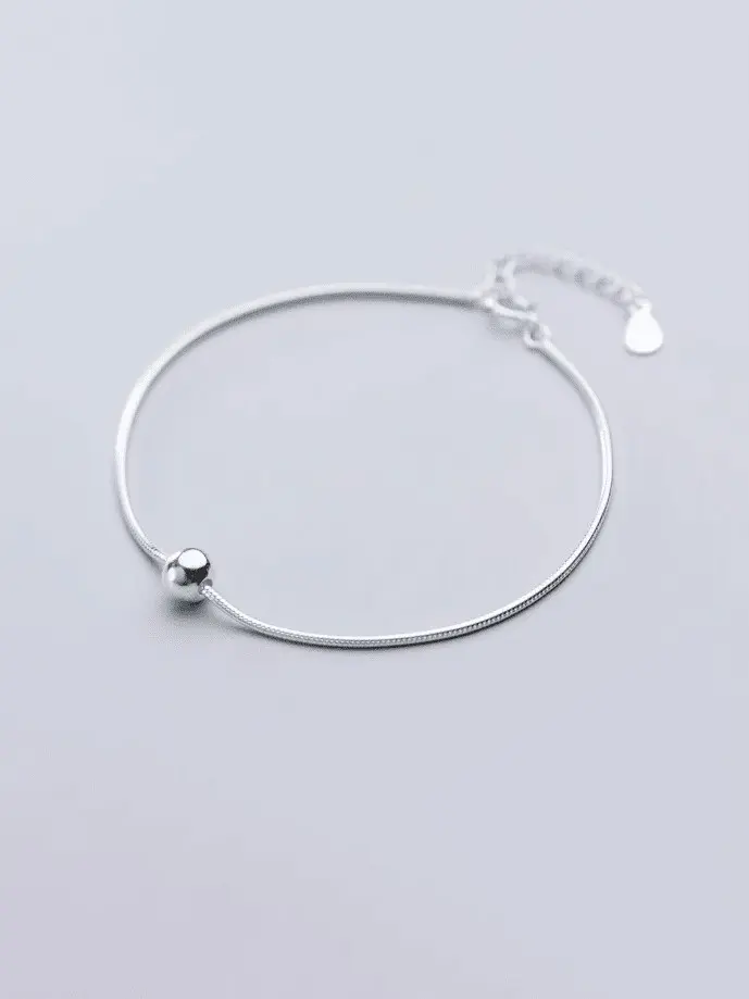 925 Silver Single Bead Geometric Bracelet, 0.0040 kg