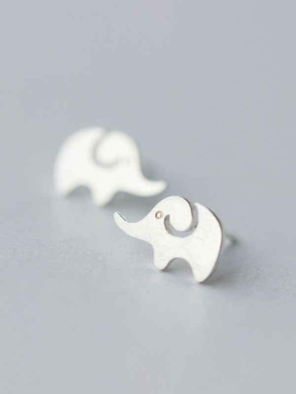S925 Elephant Stud Earring, 0.0012 kg