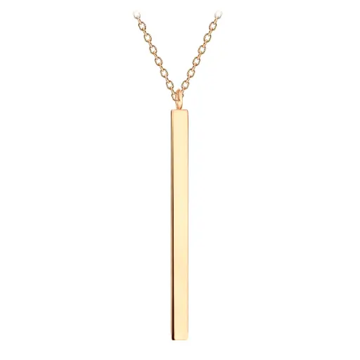 925 Silver Rose Gold Plated Bar Necklace, 1.20 g 