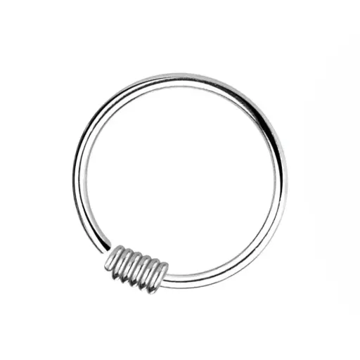 925 Silver Spring Circle Nose Ring, 0.54 g