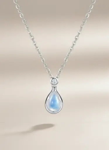 925 Silver Opal Water Drop Necklace, 0.0050 kg