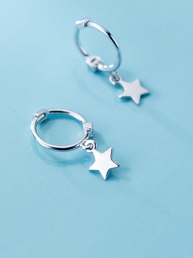 925 Silver Huggie Single Star Earring, 0.0040 kg