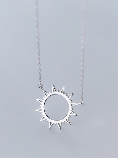 S925 Hollow Sun Necklace, 0.0030 kg