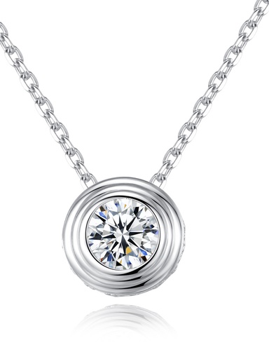 S925 Round White Cubic Zirconia Necklace, 0.0030 kg