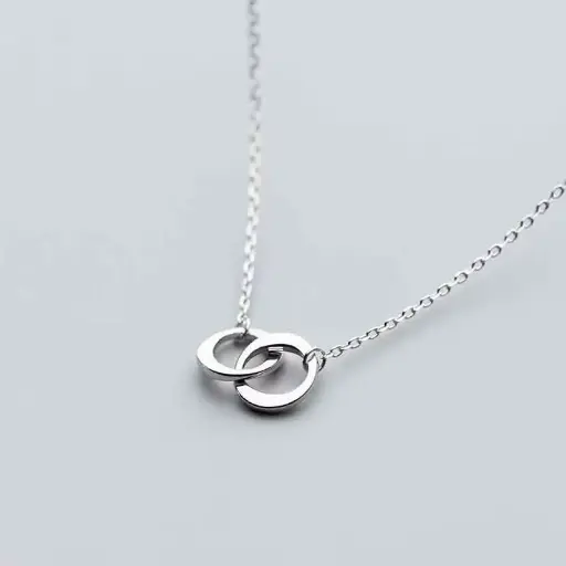 925 Silver Intertwined Round Necklace, 0.0040 kg