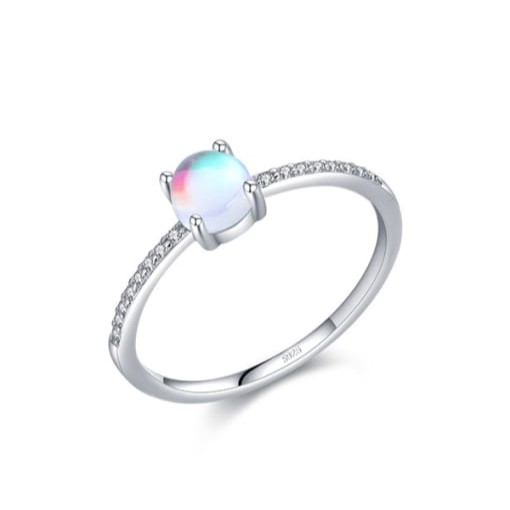 S925 Oval Opal Band Ring US 6, 0.0030 kg