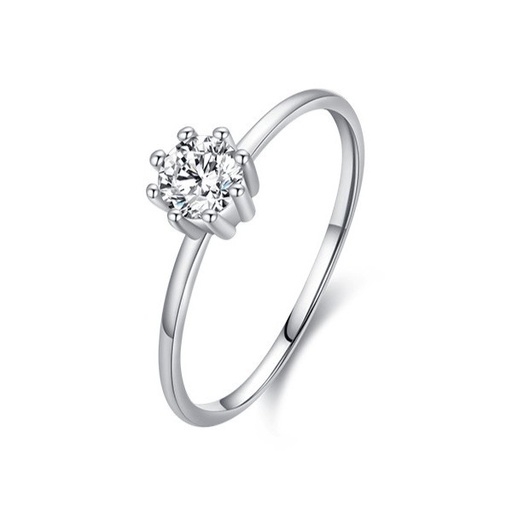S925 Single Cubic Zirconia Flower Band Ring US 6, 0.0030 kg