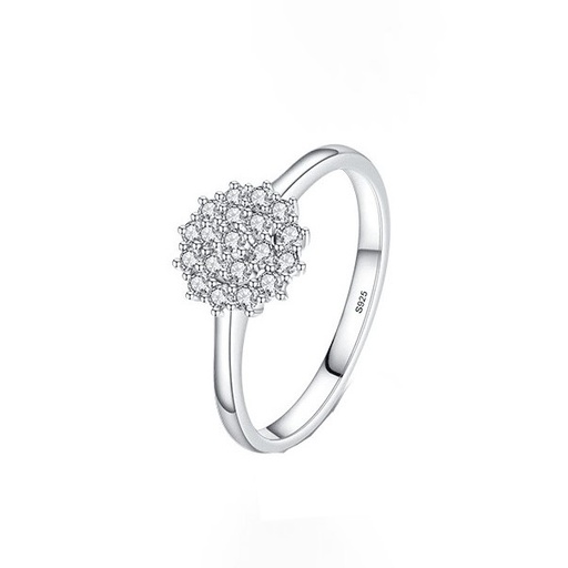 S925 Cubic Zirconia Round Flower Band Ring US 6, 0.0040 kg