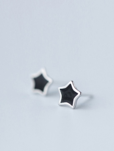 S925 Black Star Stud Earring, 0.0012 kg