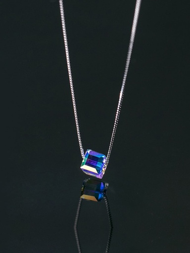 S925 Crystal Square Necklace, 0.0050 kg
