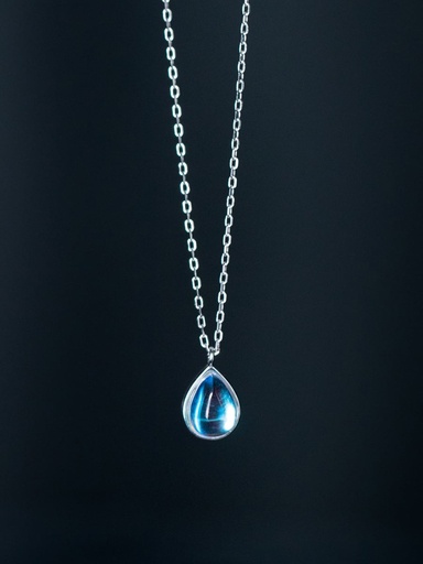 S925 Natural Stone Water Drop Necklace, 0.0040 kg