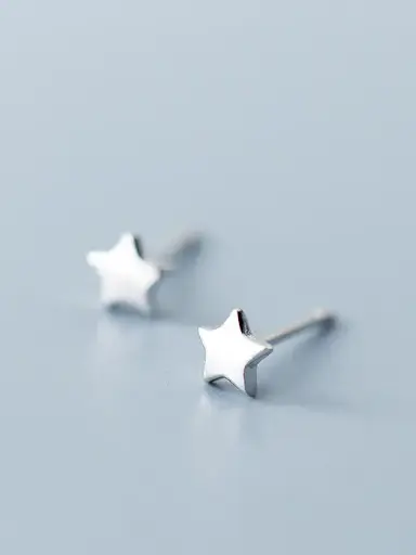 S925 Elegant Star Stud Earring, 0.0014 kg