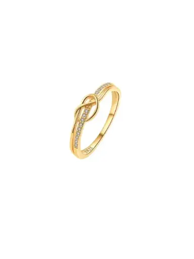 S925 14K Gold Plated Irregular Heart Cubic Zirconia Band Ring US 8, 0.0040 kg