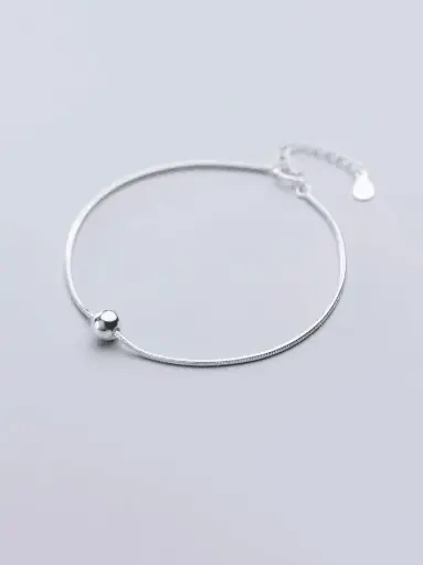 925 Silver Single Bead Geometric Bracelet, 0.0040 kg