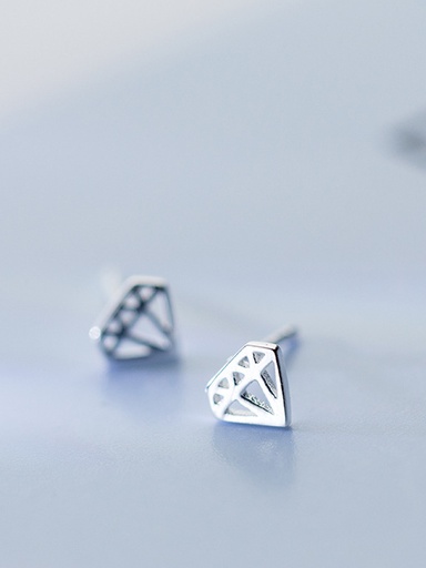 S925 Diamond Stud Earring, 0.0020 kg